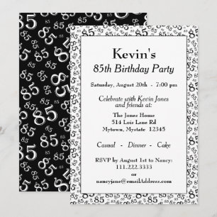 Nummerpatroon: 85-cool: Birthday Party Black/White Kaart