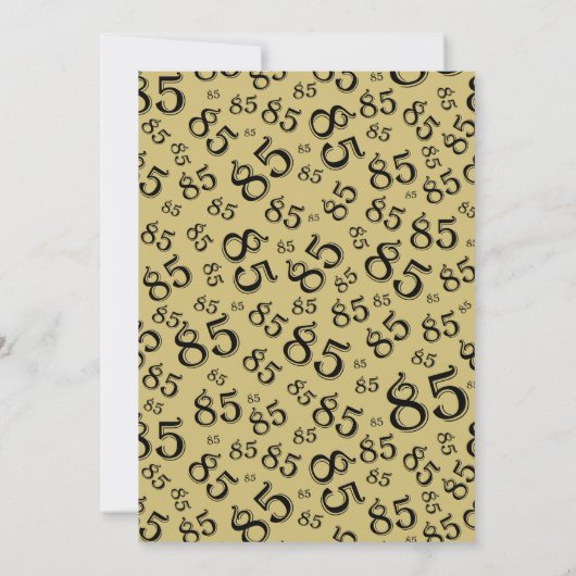 Nummerpatroon 85-koel-verjaardagsfeestdag Gold/zwa Kaart (Achterkant)