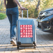 Nummerplaat in rode en witte stickers (Koffer Insitu)