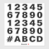 Nummerplaat in zwarte en witte stickers (Vel)