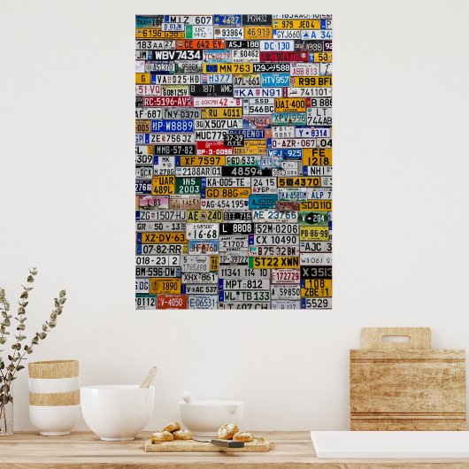 Nummerplaat poster (Keuken)