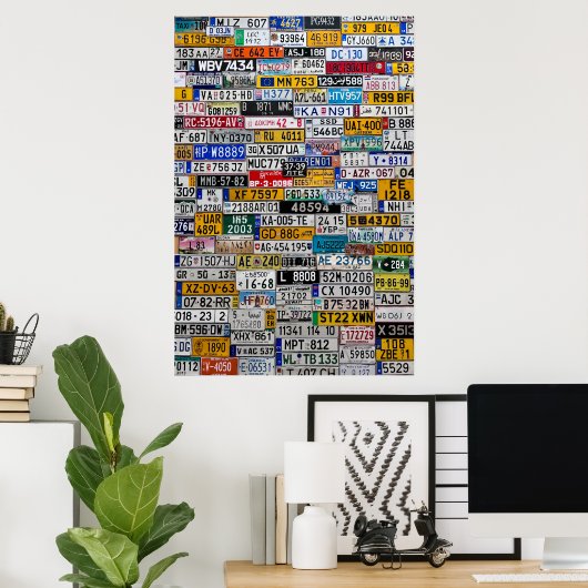 Nummerplaat poster (Thuiskantoor)