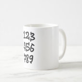Nummers 123456789 koffiemok (Voorkant rechts)