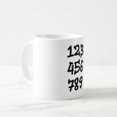 Nummers 123456789 koffiemok (Voorkant links)