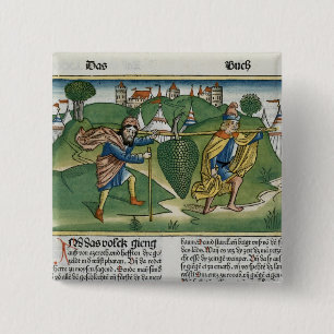 Nummers 13 23 De druiven van Eschol uit de "Nure" Vierkante Button 5,1 Cm