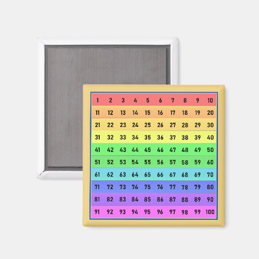 Nummers 1-100 Honderden Grafiek Magneet (Voorkant / Achterkant)