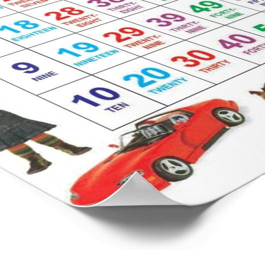 Nummers 1-100 poster (Hoek)