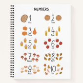 Nummers 1 - 10 in herfst esthetische kinderboeken notitieboek (Voorkant)