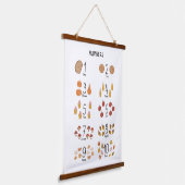 Nummers 1 - 10 in herfst esthetische kindereducati hangend wandkleed (Gebogen)