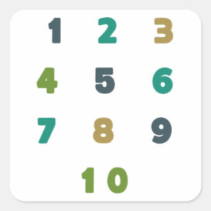 Nummers 1-10. Tellen. Stickers en labels
