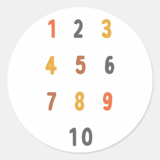 nummers 1-10 telstickers Labels educatief (Voorkant)