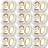 Nummers 20 Faux Gold 20e Jubileum Sticker (Voorkant)