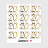 Nummers 20 Faux Gold 20e Jubileum Sticker (Vel)