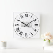 Nummers 23:19 KJV Bijbel Verse Gray Roman Numeral Vierkante Klok (Huis)