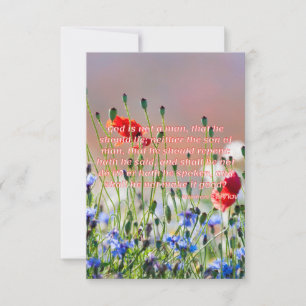 Nummers 23:19 KJV Bijbel Verse Pic Flat Greeting Kaart