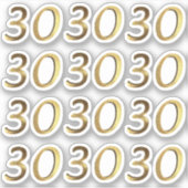Nummers 30 Faux Gold 30e Jubileum Sticker (Voorkant)