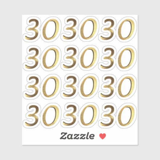 Nummers 30 Faux Gold 30e Jubileum Sticker (Vel)