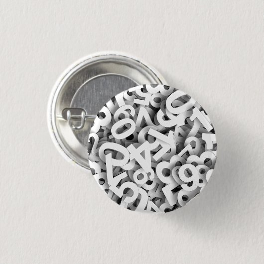 NUMMERS 3 RONDE BUTTON 3,2 CM (Voorkant /achterkant)