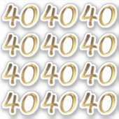 Nummers 40 Faux Gold 40e Jubileum ticker Sticker (Voorkant)