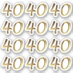 Nummers 40 Faux Gold 40e Jubileum ticker Sticker