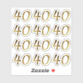 Nummers 40 Faux Gold 40e Jubileum ticker Sticker (Vel)