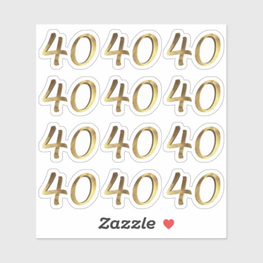 Nummers 40 Faux Gold 40e Jubileum ticker Sticker (Vel)