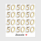 Nummers 50 Faux Gold 50ste Jubileum Sticker (Vel)