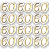 Nummers 60 Faux Gold 60e Jubileum Sticker (Voorkant)