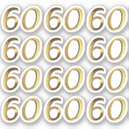 Nummers 60 Faux Gold 60e Jubileum Sticker