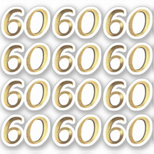 Nummers 60 Faux Gold 60e Jubileum Sticker