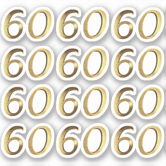 Nummers 60 Faux Gold 60e Jubileum Sticker (Voorkant)