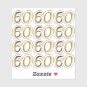 Nummers 60 Faux Gold 60e Jubileum Sticker (Vel)