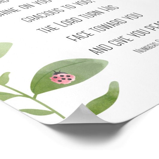 Nummers 6:24-26 Bijbel Verse Print (Hoek)