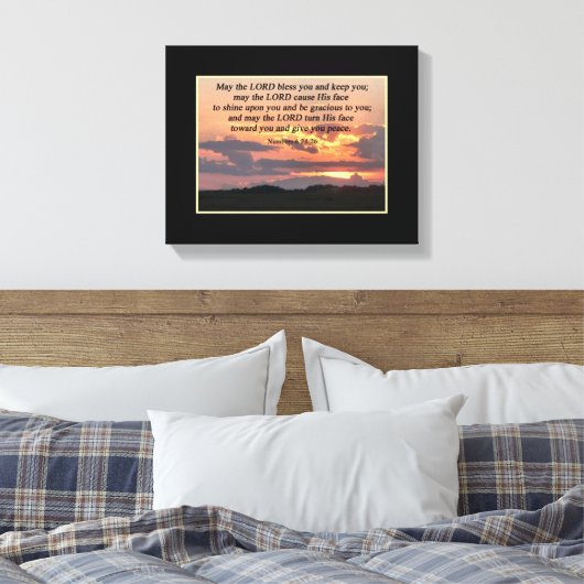 Nummers 6:24-26 Christelijk Poster Canvas Afdruk (Insitu (Slaapkamer))