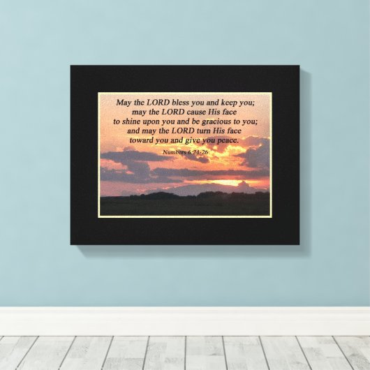 Nummers 6:24-26 Christelijk Poster Canvas Afdruk (Insitu (Houten vloer))