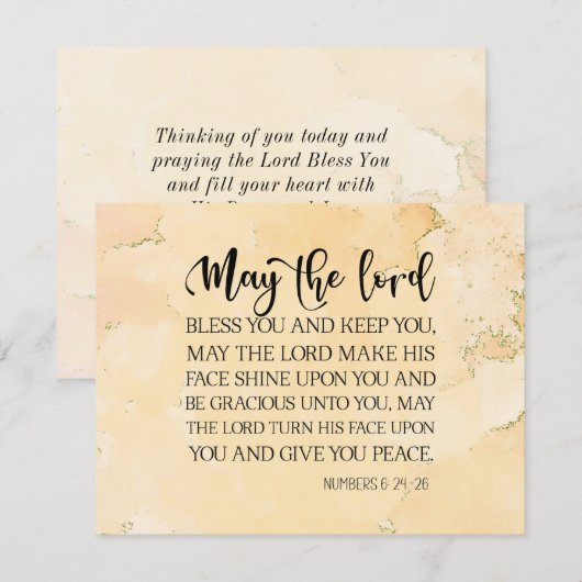 Nummers 6:24-26 De Heer zegene u Bijbel Vlakke Kaa (Voorkant / Achterkant)