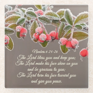 Nummers 6 24-26 De Heer zegene u en houdt u Glazen Onderzetter