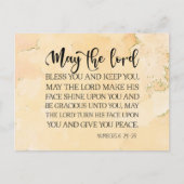 Nummers 6:24-26 De Heer zegent U Bijbelvers Briefkaart (Voorkant)