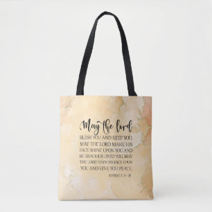 Nummers 6:24-26 De Heer zegent U Bijbelvers Tote Bag