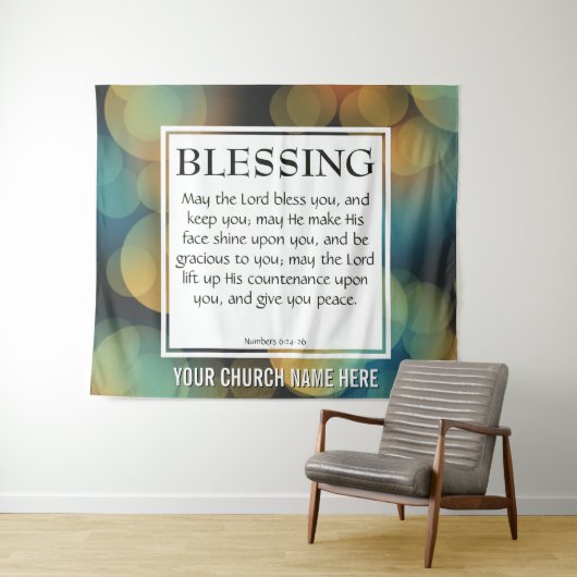 Nummers 6:24-26 DE LORD BLESS JOU Church Wandkleed (In Situ (horizontaal))