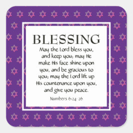 Nummers 6:24-26 DE LORD BLESS U Ster van David Vierkante Sticker