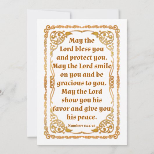 Nummers 6:24-26 Flatte dank u kaart (Voorkant)