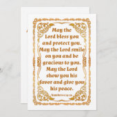 Nummers 6:24-26 Flatte dank u kaart (Voorkant / Achterkant)