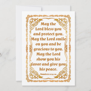 Nummers 6:24-26 Flatte dank u kaart