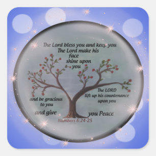 Nummers 6:24-26 Lord Bless You and Keep You Peace Vierkante Sticker
