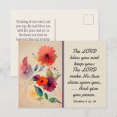 Nummers 6 24-26 Lord Bless You Floral Waterverf Briefkaart (Voorkant / Achterkant)