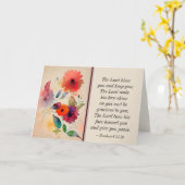 Nummers 6 24-26 Lord Bless You Floral Waterverf Kaart (Gele Bloem)