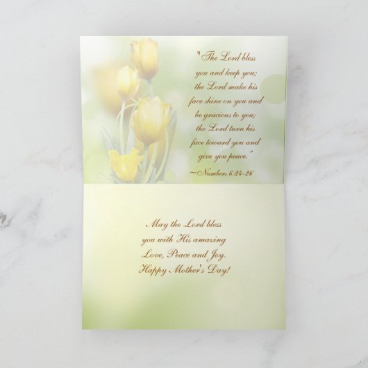 Nummers 6:24-26, Lord's Blessing, Moederdag Kaart (Binnen)
