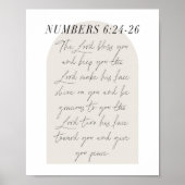 Nummers 6:24-26 Minimale Boho Beige Arch Script Poster (Voorkant)