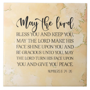 Nummers 6:24-26 The Lord Bless You and Keep You Tegeltje
